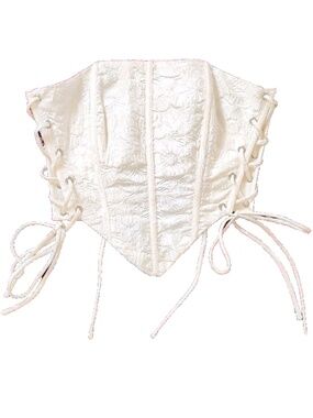 RtA Corset Top Off White Floral Embroidered Cropped Spring Summer Party S